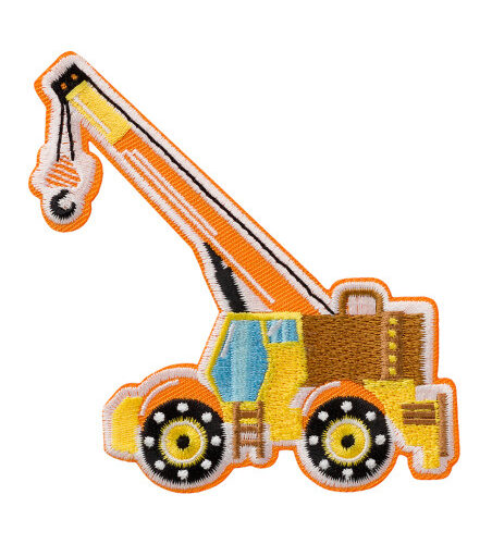 Applikation Motiv Kran gelb 9 x 8.5cm