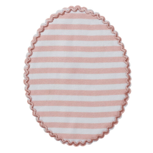 Patches Oval rosa gestreift 10.5 x 8cm