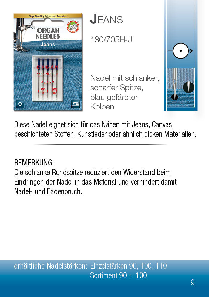Organ Nähmaschinennadeln Jeans 2 Organ Nähmaschinennadeln Jeans – Bild 2